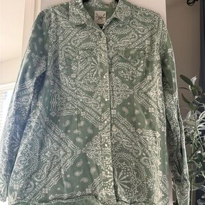 Green Paisley Button Down Shirt